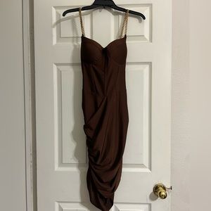Brown with Gold dress